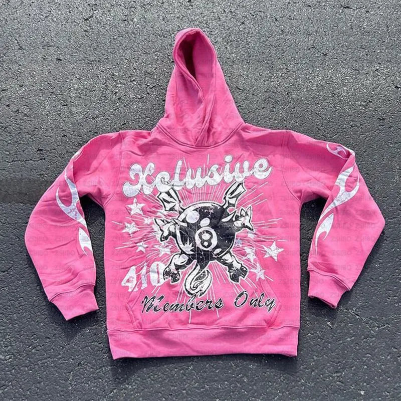 Loose fit pullover with personalised letter print in street hipster style, shown in colour options.