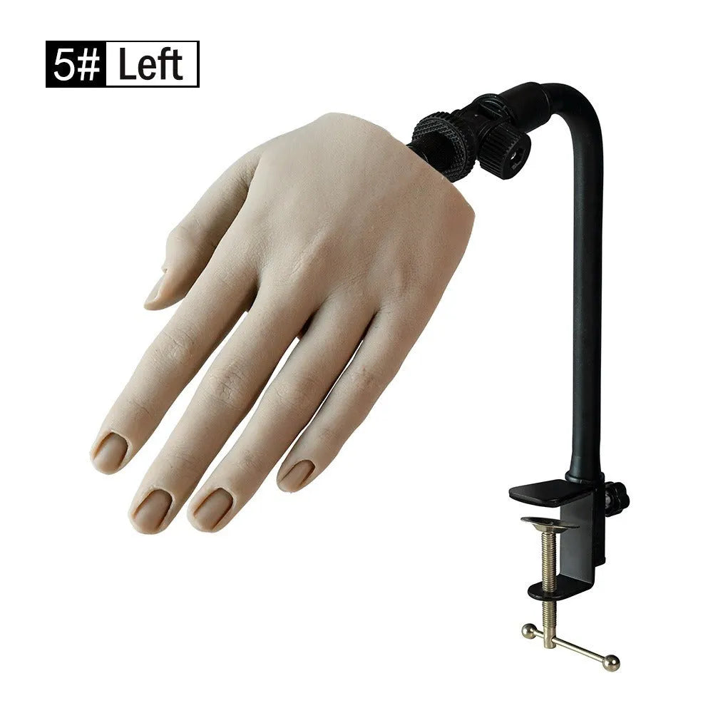 Silicone nail art practice fake hand model for manicure training in various colours