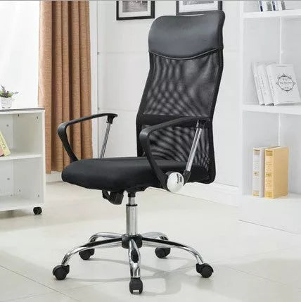 Black ergonomic mesh computer chair with adjustable height for office and home use