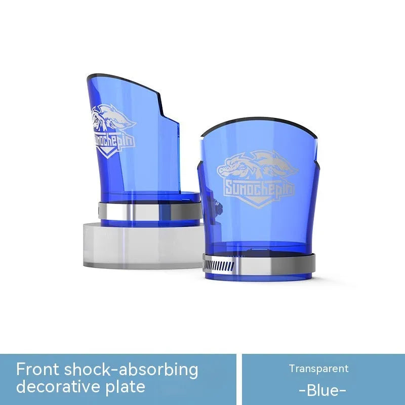 Motorcycle front shock absorber protective sleeves in transparent design with stainless steel mounting clamps