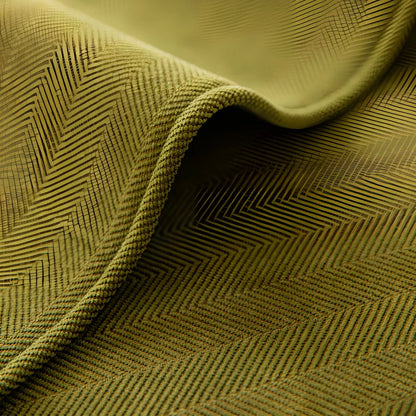 Chenille sofa cushion cover in army green with matching pillowcase on grey sofa