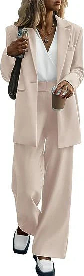 Stylish women's casual solid color suit set in various colors
