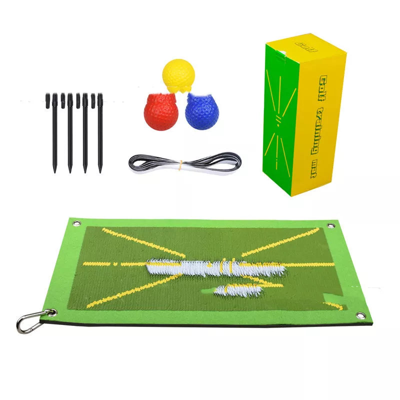 Golf Swing Mark Pad with rainbow balls for indoor practice