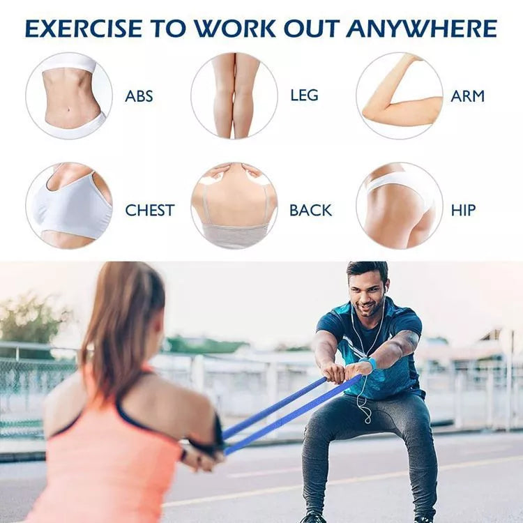 Long Crochet Resistance Band in multiple colors for comprehensive fitness workouts