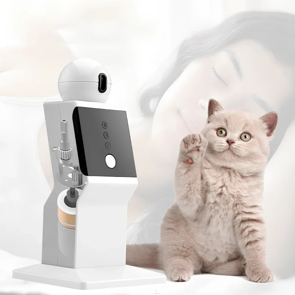 Pet robot with moving smart toys for cats, ABS plastic construction, 6-8 hour operation