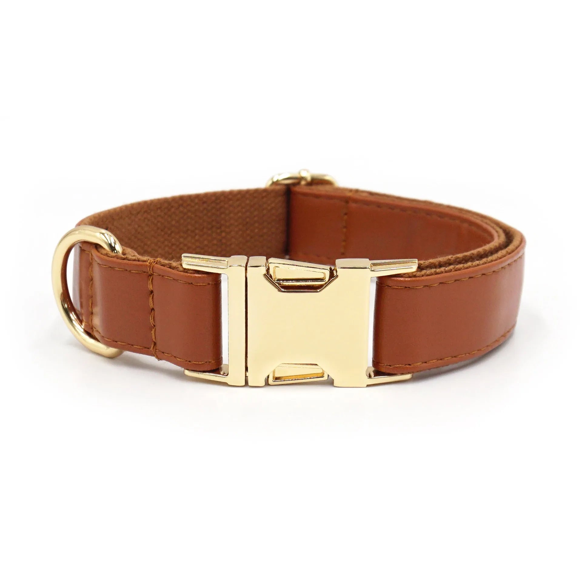 Velvet leather dog collar with colour block design showing buckle fastening in available colour options