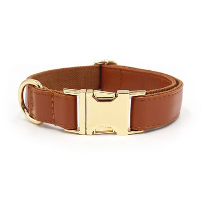 Velvet leather dog collar with colour block design showing buckle fastening in available colour options