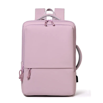 Waterproof Oxford cloth business backpack with air pillow belt system in black colour