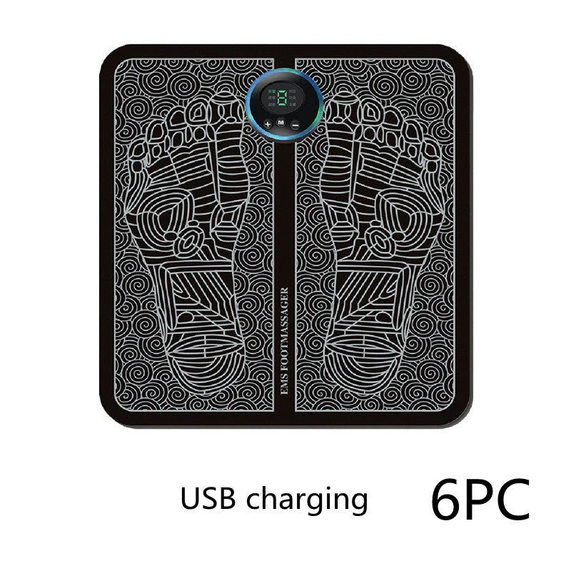 EMS Foot Massager Mat with adjustable modes and USB charging for foot relief