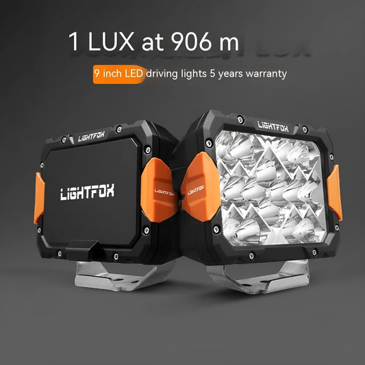 Black aluminium LED front bumper light kit for off-road vehicle retrofitting