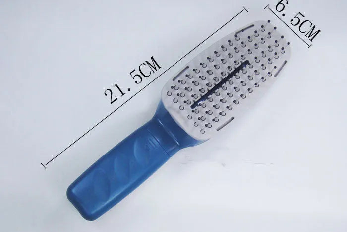 White pet grooming comb with negative ion and ozone technology, removable brush head, 21.5cm long.