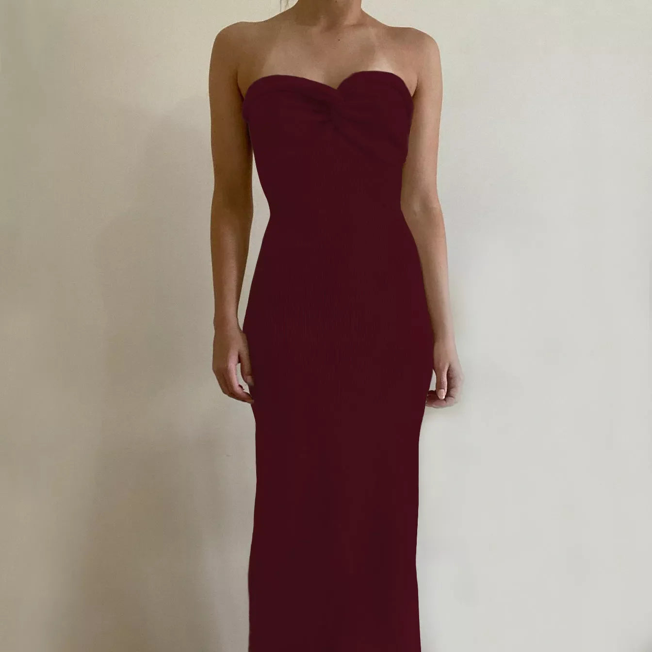 Women's knitted cross off shoulder woolen weaving dress in various colors