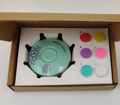 Baby Electric Nail Grinder in red and green with multiple grinding heads