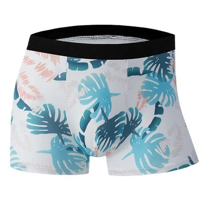 Men's ice silk underwear with fashion printing patterns in breathable polyester fabric