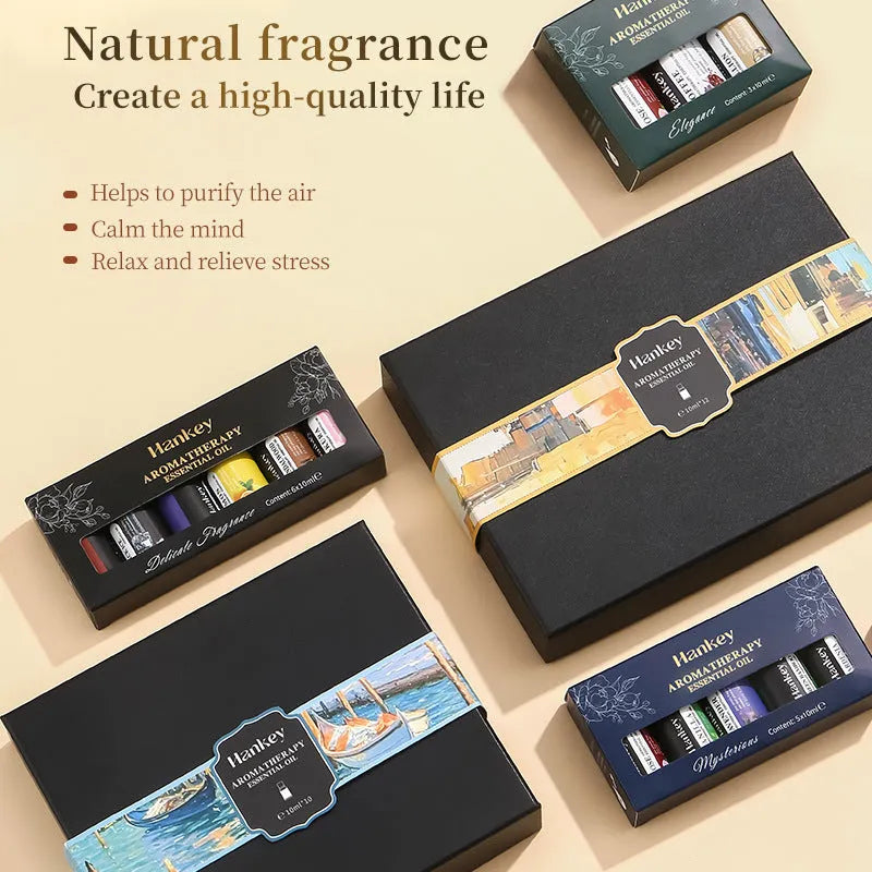 Boxed set of water-soluble aromatherapy essential oils for fresh air diffusion