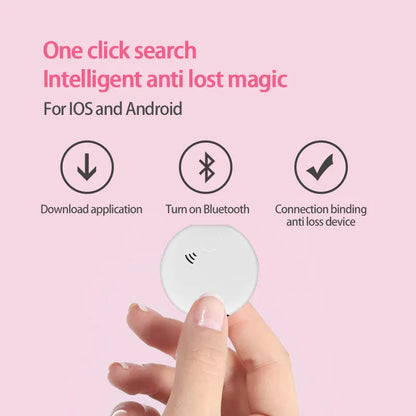 White plastic Bluetooth pet tracker 40x40x10mm anti-lost tag for dog or cat collar attachment