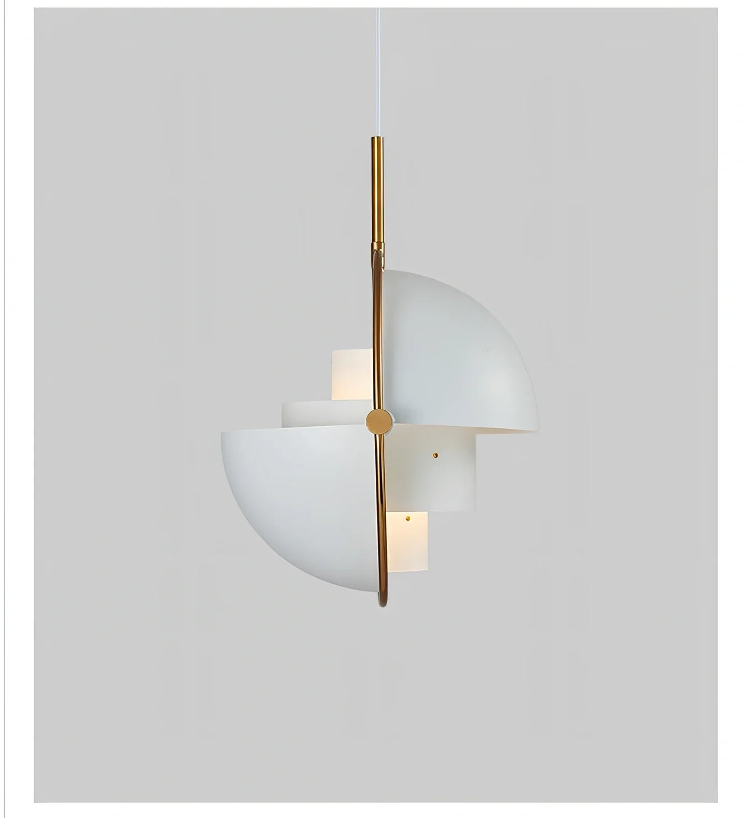 Half circle zinc alloy chandelier with LED light in gold finish for bedroom illumination