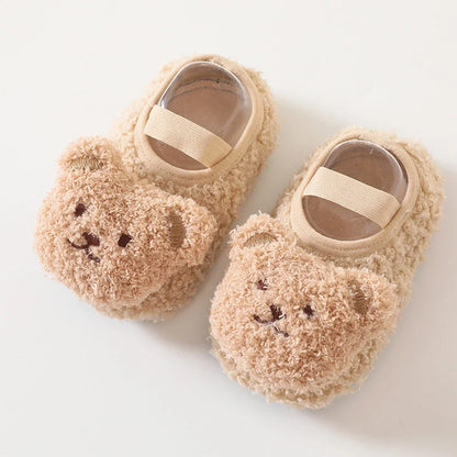 Baby floor socks with cartoon patterns, silicone non-slip dots on soles, in KN2200 blue colour