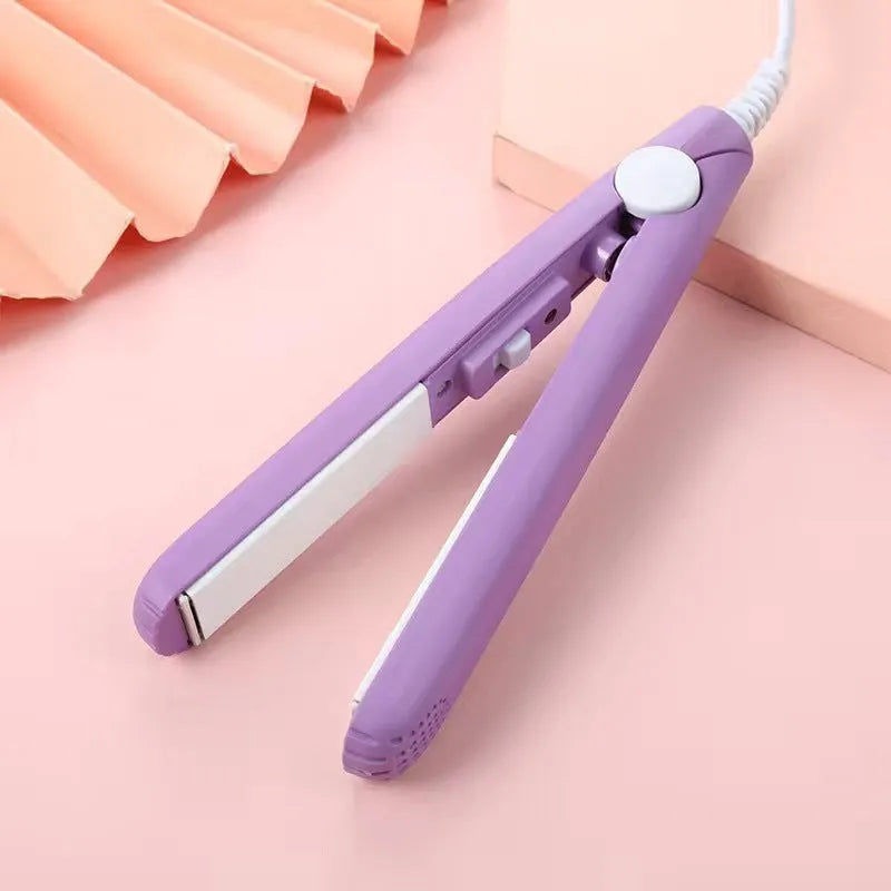 Mini hairdressing splint hair straightener for bangs and perms with storage box in multiple colour options