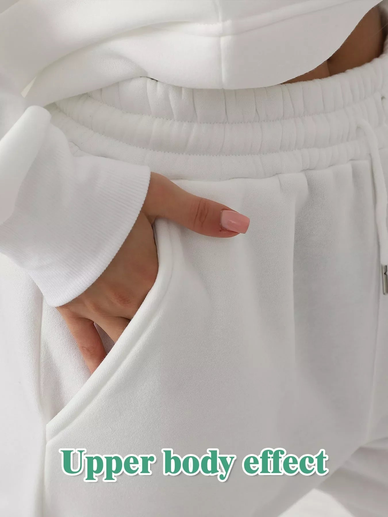 Women's casual long sleeved sweatshirt set in solid colors