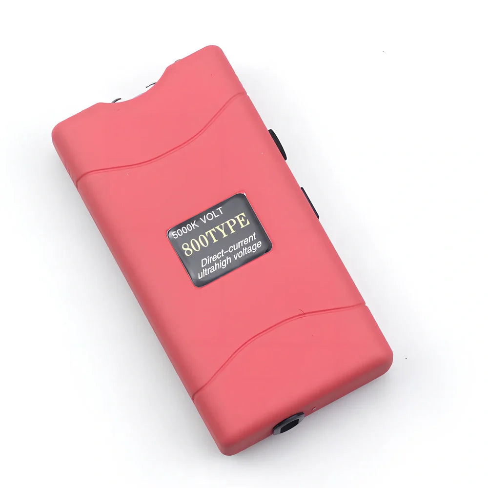 Purple self-defence torch with 100-lumen LED and emergency alarm function measuring 15cm