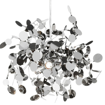 Nordic minimalist stainless steel chandelier with adjustable height and LED lighting in gold finish