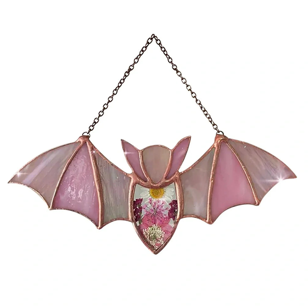 Colourful acrylic bat pendant, 15cm wide, for Halloween haunted house home decorations
