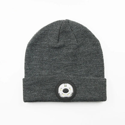 Warm Bluetooth Beanie with wireless music, hands-free calls, and outdoor lighting for active lifestyles