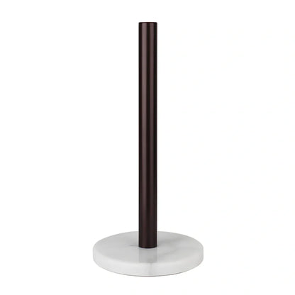 Stainless steel and natural marble kitchen towel holder with 24cm circular base