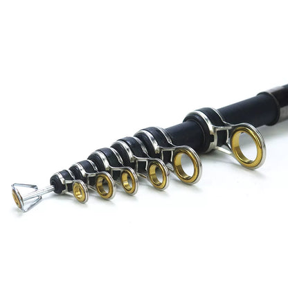 Carbon telescopic sea fishing rod with hard fishing adjustment, lengths 2.1-3.0m
