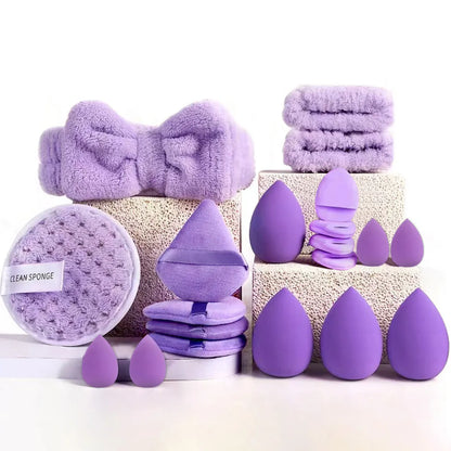 Hydrophilic non-latex beauty tools makeup brush set in pink, brown, or purple colour options