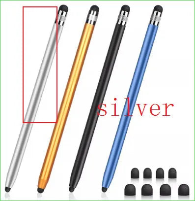 Two-in-one touch screen pen with metal shell in multiple colours for universal device compatibility
