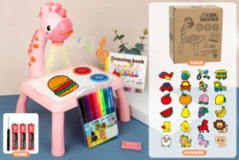 Children's Projection Drawing Board Doodle with music function and magnetic artboard in blue and pink