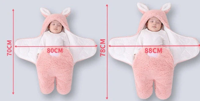 Baby Hold newborn swaddle sleeping bag with lamb wool fabric in blue colour option