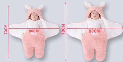 Baby Hold newborn swaddle sleeping bag with lamb wool fabric in blue colour option