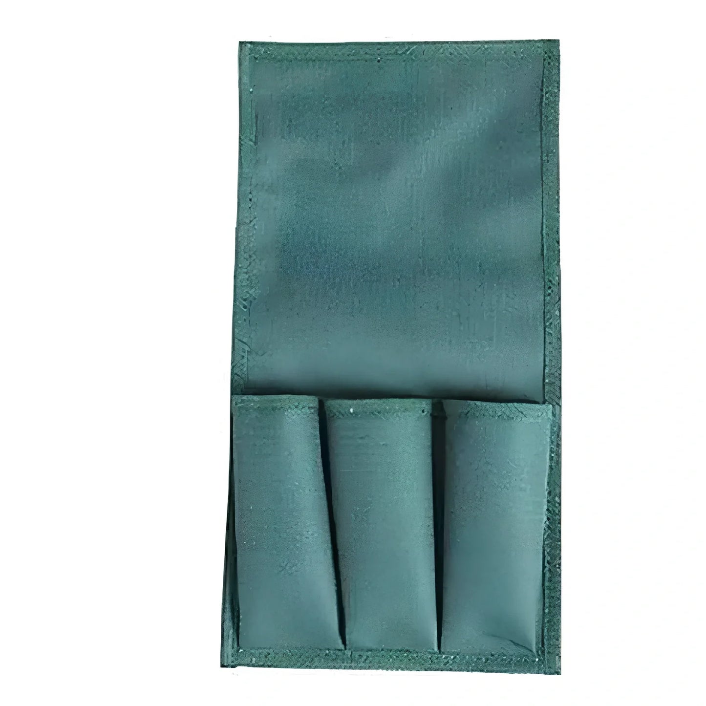 Green foldable outdoor garden bench with foam pad and side tool pouch