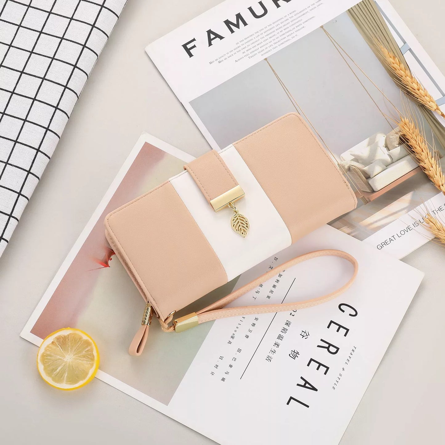 Anti-theft PU leather handbag with lock closure in various colors