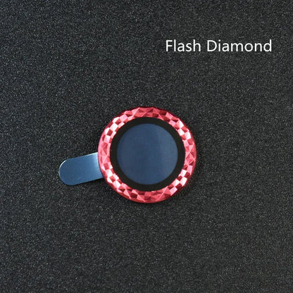 iPhone 12 lens protective film with diamond-cut aluminium alloy ring and tempered glass layer