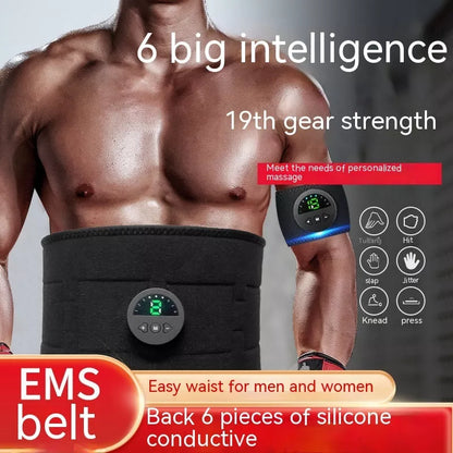 EMS Fitness Belt with silicone waistband for waist toning and muscle stimulation