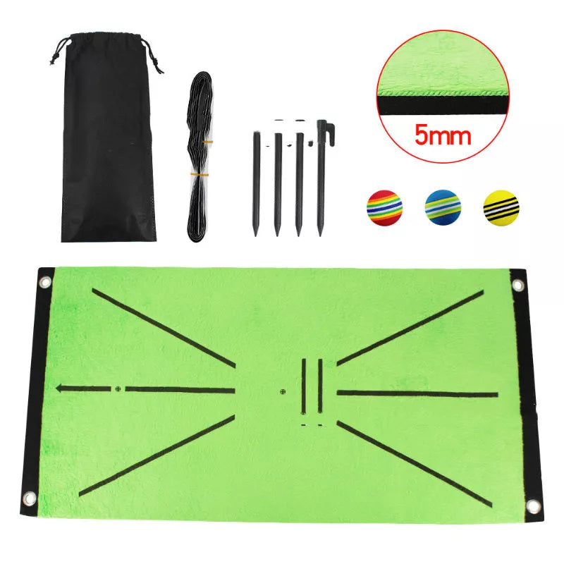 Golf Swing Mark Pad with rainbow balls for indoor practice