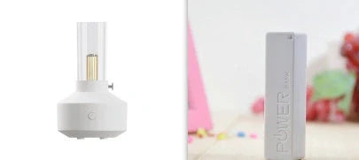 Retro light aroma diffuser with LED night light and humidifier in white and black