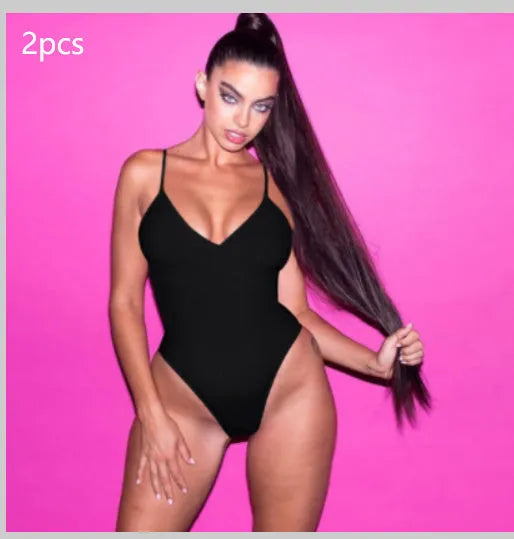 Women's backless one-piece swimsuit bikini set of 2 pieces in solid colours including white black red magenta blue lotus root featuring triangle design string ties large sizes XS to 3XL Asian sizing guidance provided