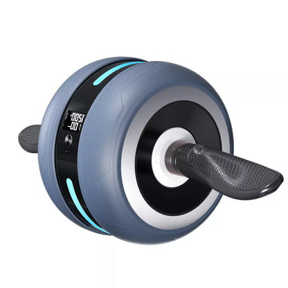 Automatic Rebound Abdominal Wheel with smart counting feature in gray