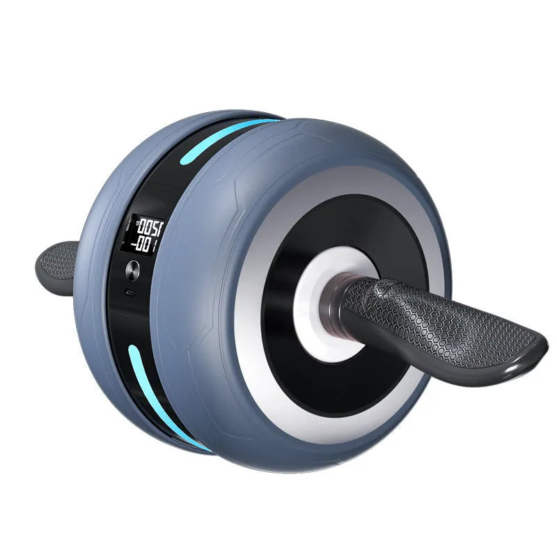 Automatic rebound abdominal wheel with smart counting display, 40 x 40 x 40 cm, in grey or orange grey
