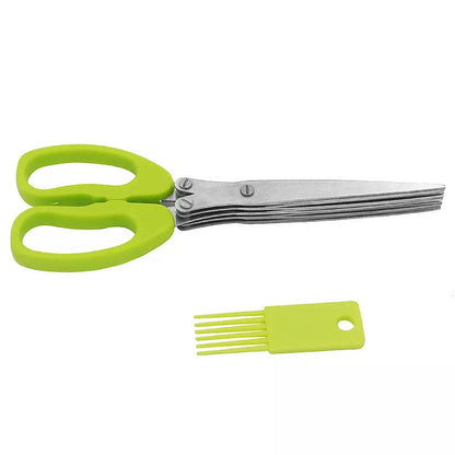 Stainless steel five-layer kitchen scissors for chopping green onions and shredding seaweed