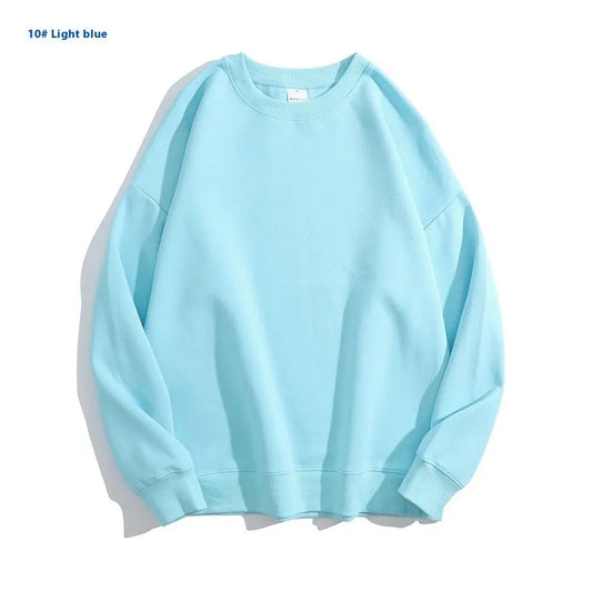 Cotton off-shoulder sweater in loose fit with long sleeves and round neck, available in multiple colours
