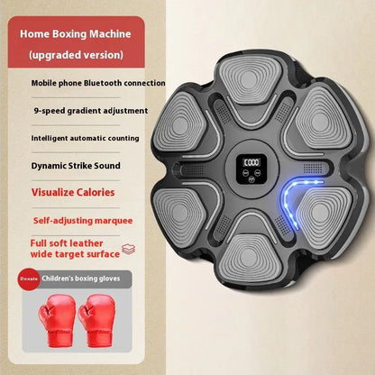 Smart music boxing machine wall target with 6 electronic reaction points and hanging design for home fitness training