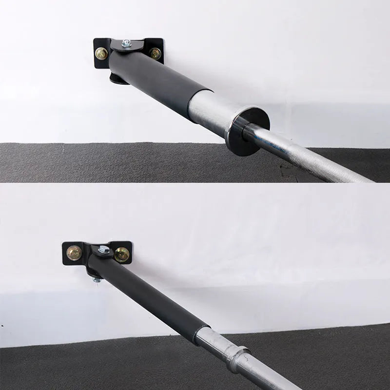 Wall barbell gun barrel rack with 25 steel pipe tubes for storing barbell rods, showing inner diameter options