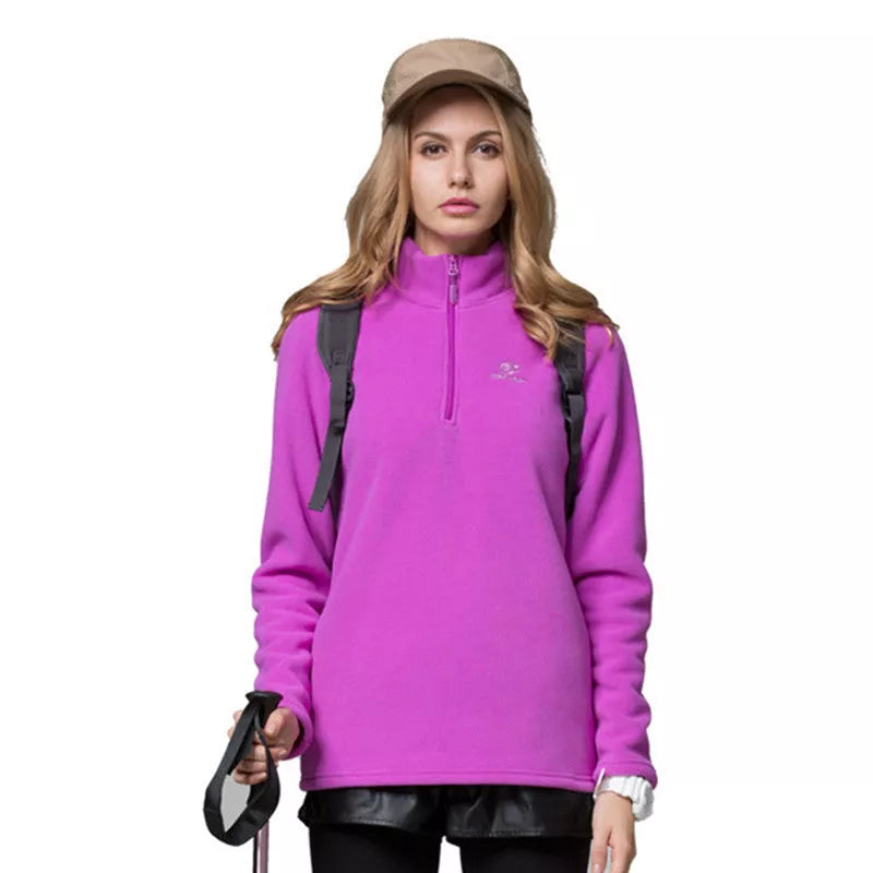 Women's windproof fleece jacket in various colors for autumn and winter outdoor activities