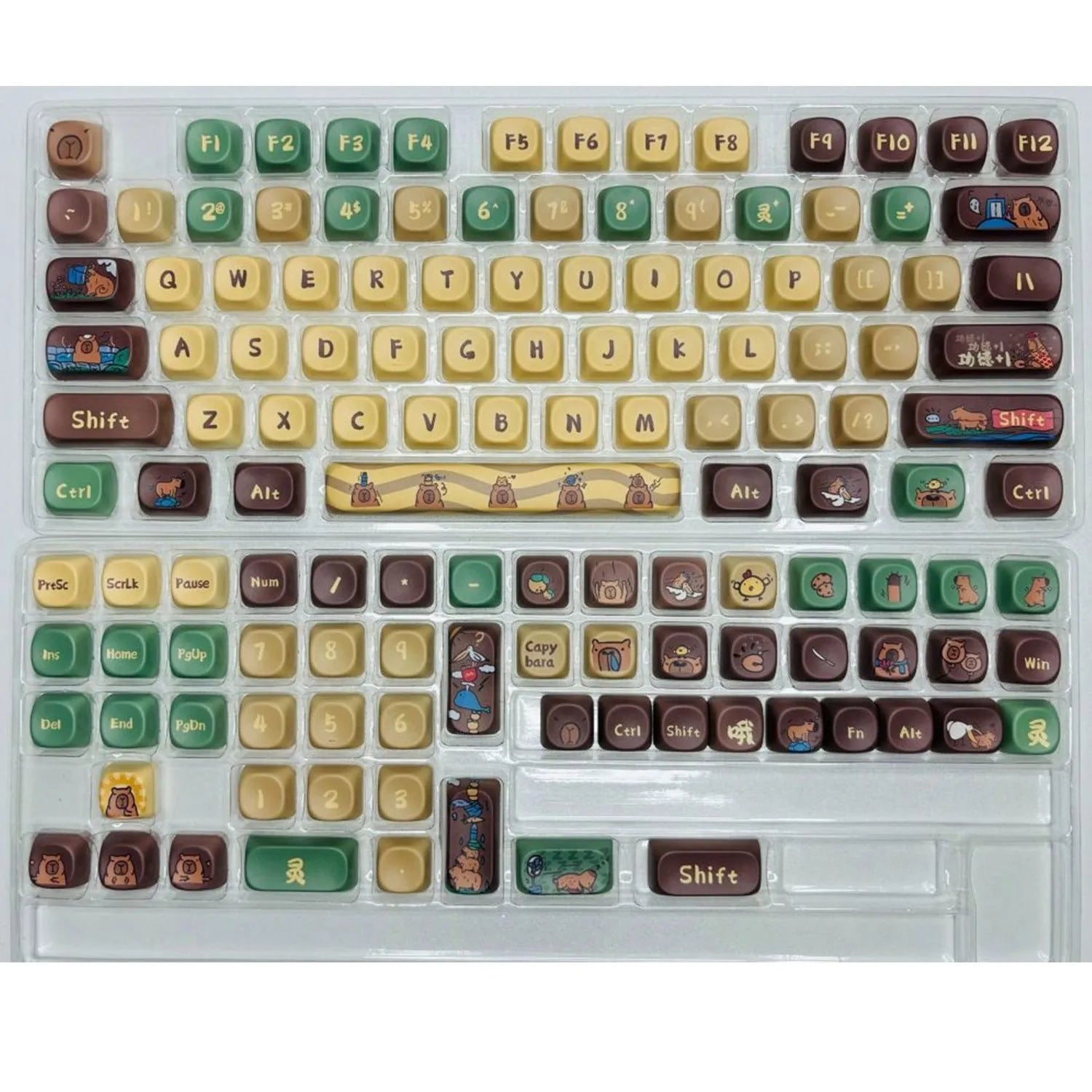 Capabala mechanical keyboard keycaps set with 130 ABS keys in universal compatibility design